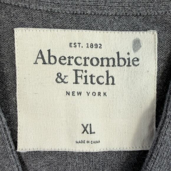 Vtg Y2K Abercrombie Fitch Men XL Cardigan Sweater Cashmere Blend Pockets Preppy - Picture 5 of 11